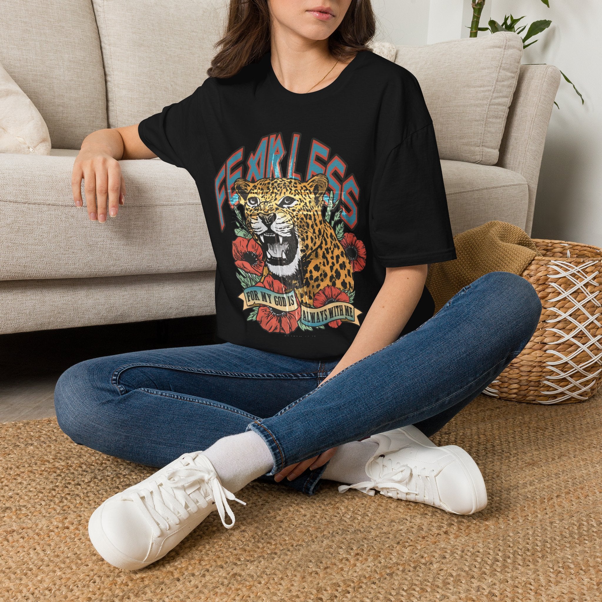 Fearless Leopard Graphic T-Shirt — Bold Vintage Animal Tee