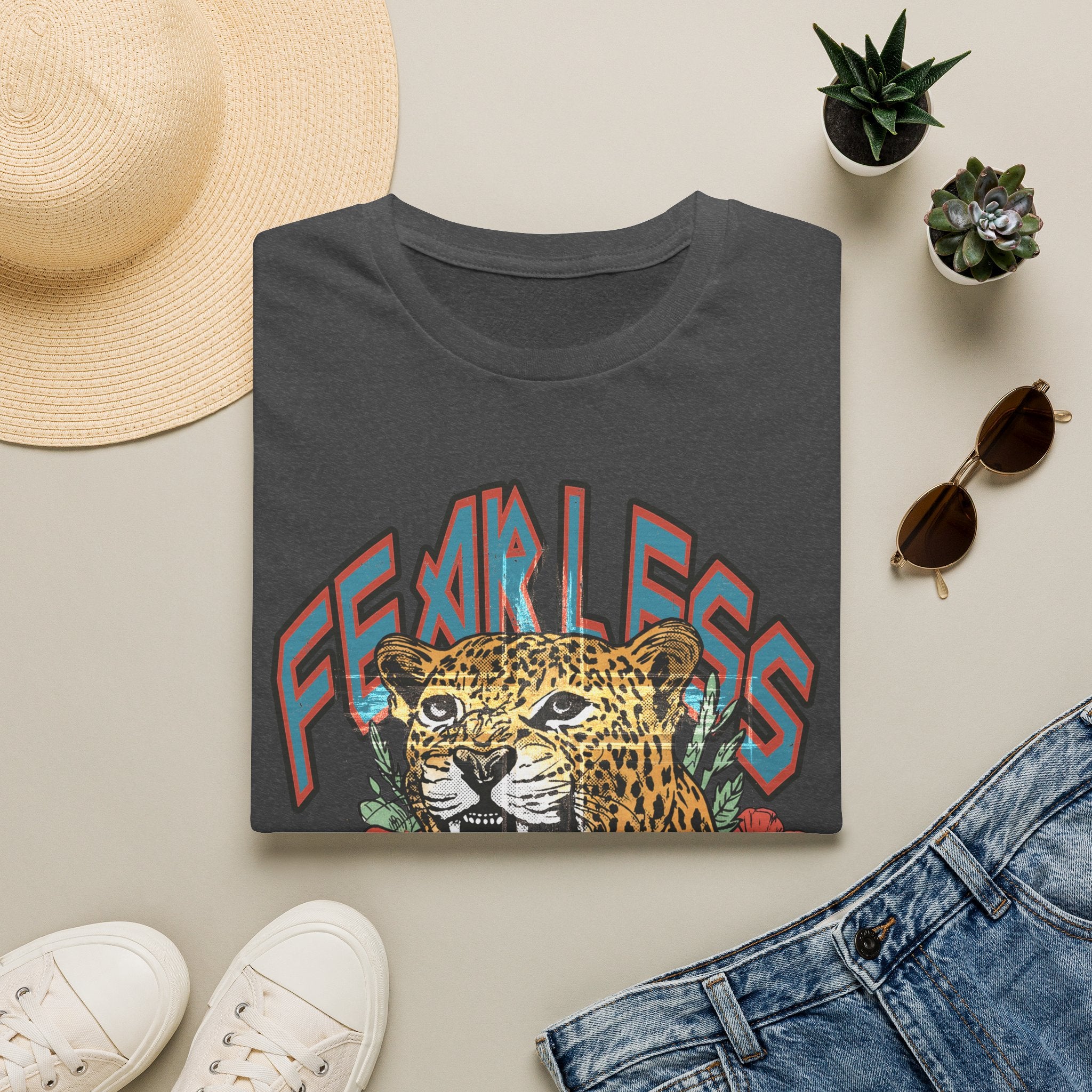 Fearless Leopard Graphic T-Shirt — Bold Vintage Animal Tee