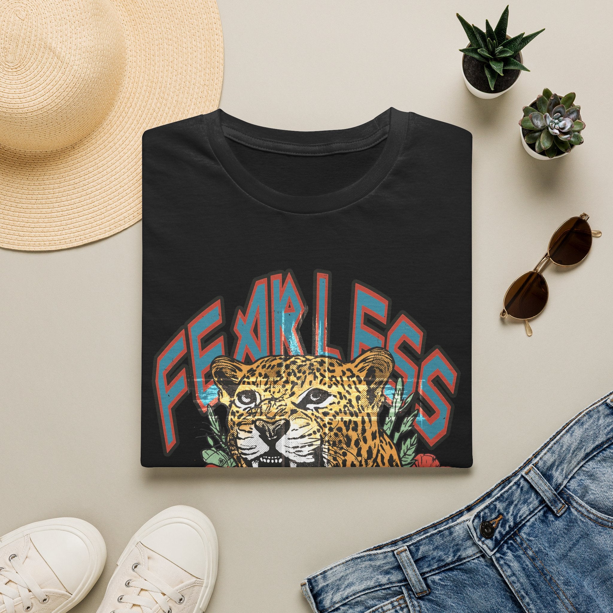 Fearless Leopard Graphic T-Shirt — Bold Vintage Animal Tee