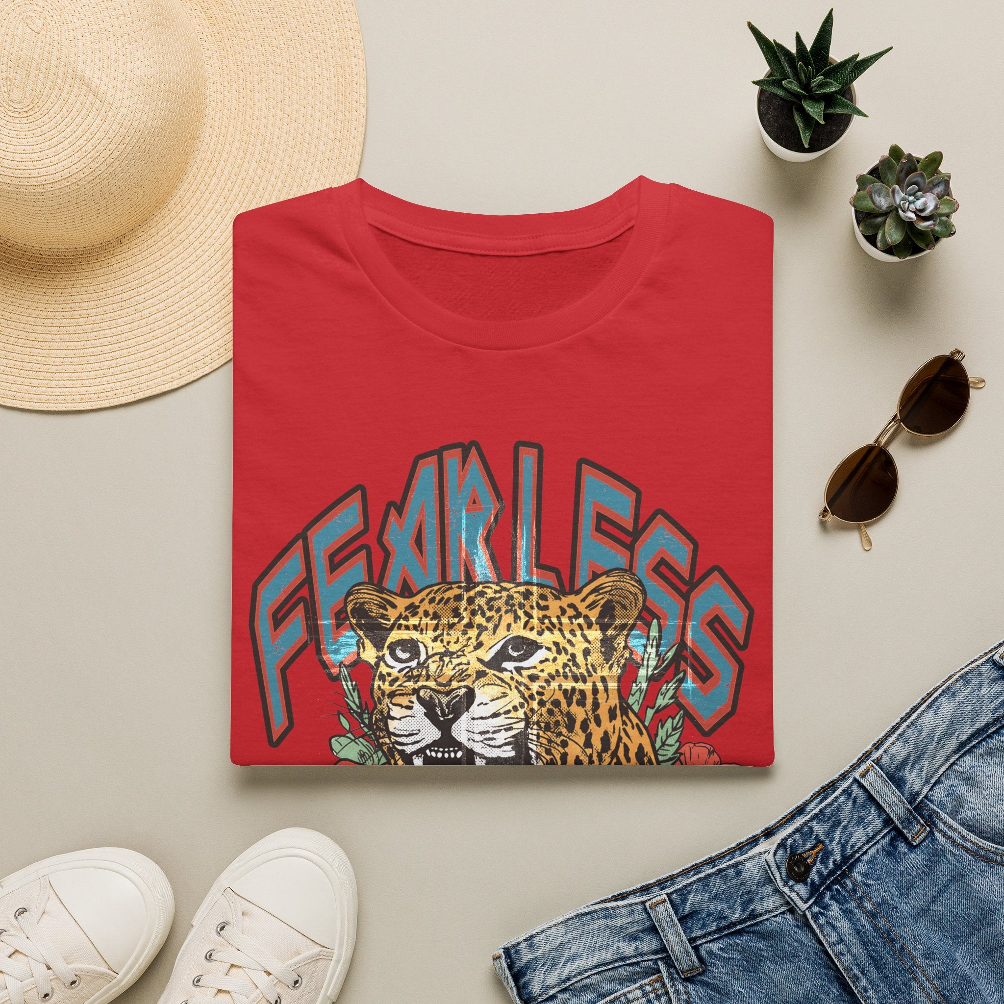 Fearless Leopard Graphic T-Shirt — Bold Vintage Animal Tee