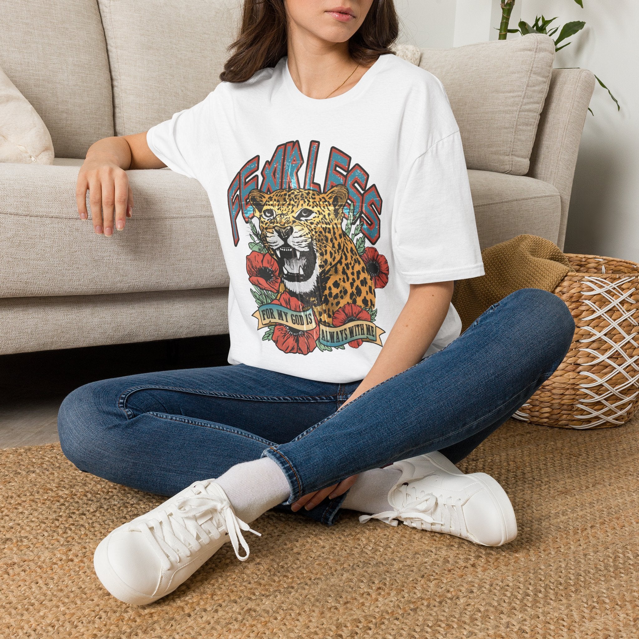 Fearless Leopard Graphic T-Shirt — Bold Vintage Animal Tee