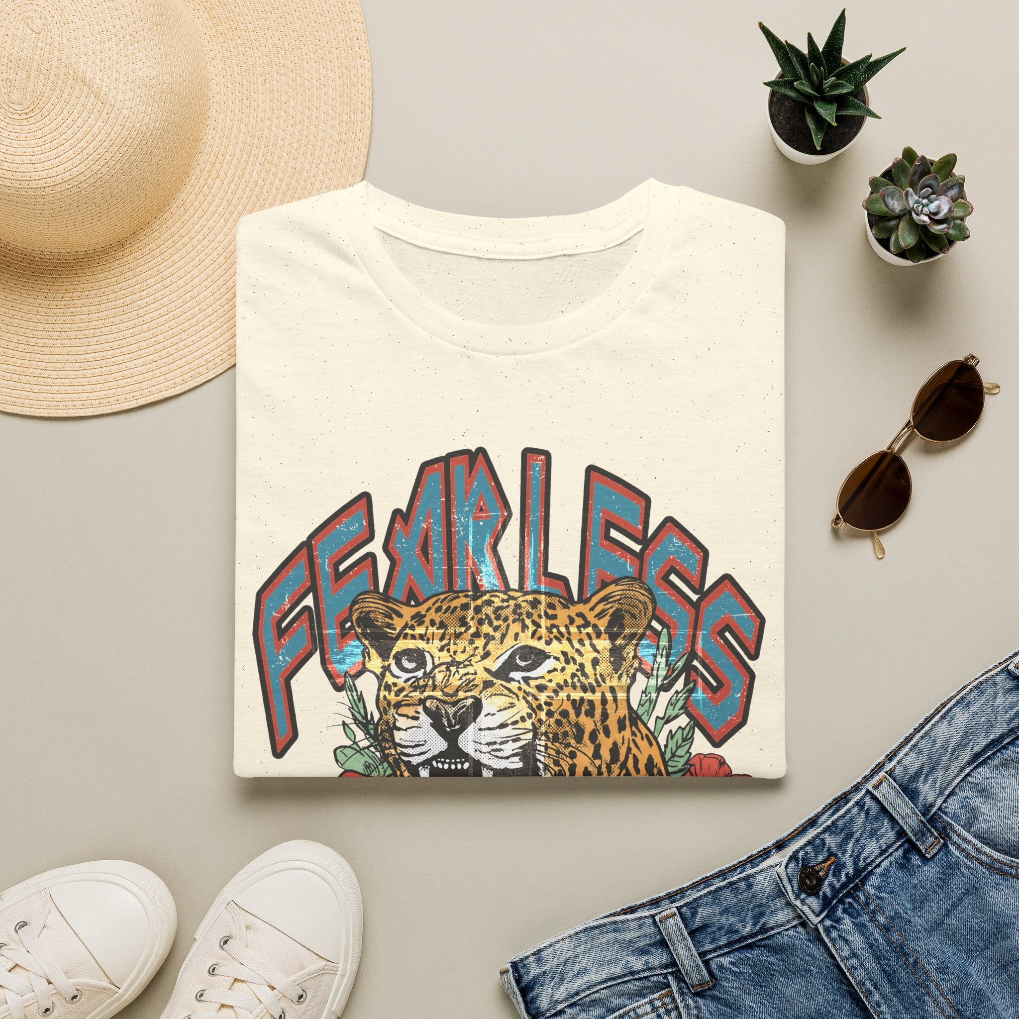 Fearless Leopard Graphic T-Shirt — Bold Vintage Animal Tee