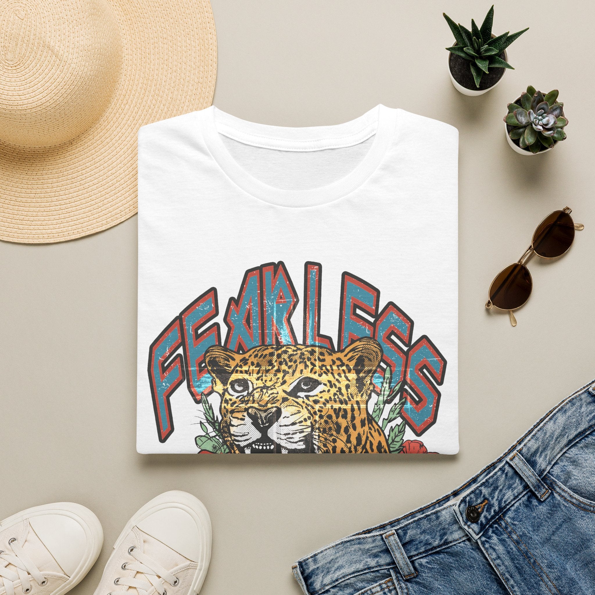 Fearless Leopard Graphic T-Shirt — Bold Vintage Animal Tee